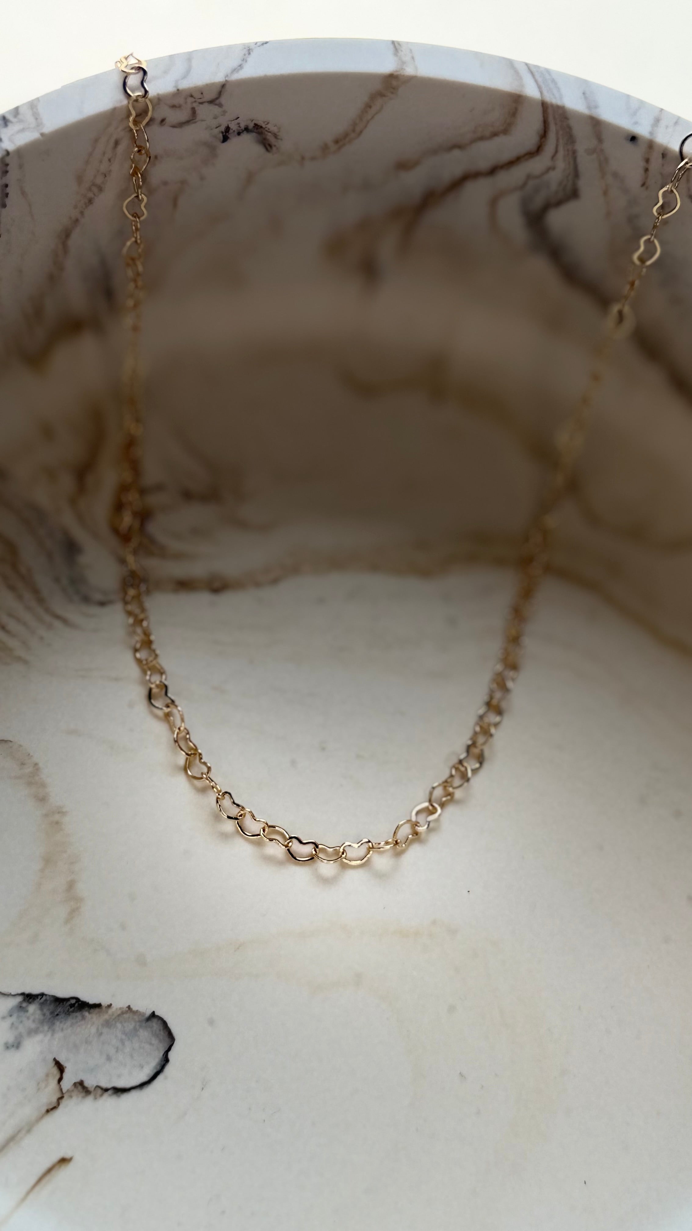 Heart Link Chain - 24kt Gold Plated