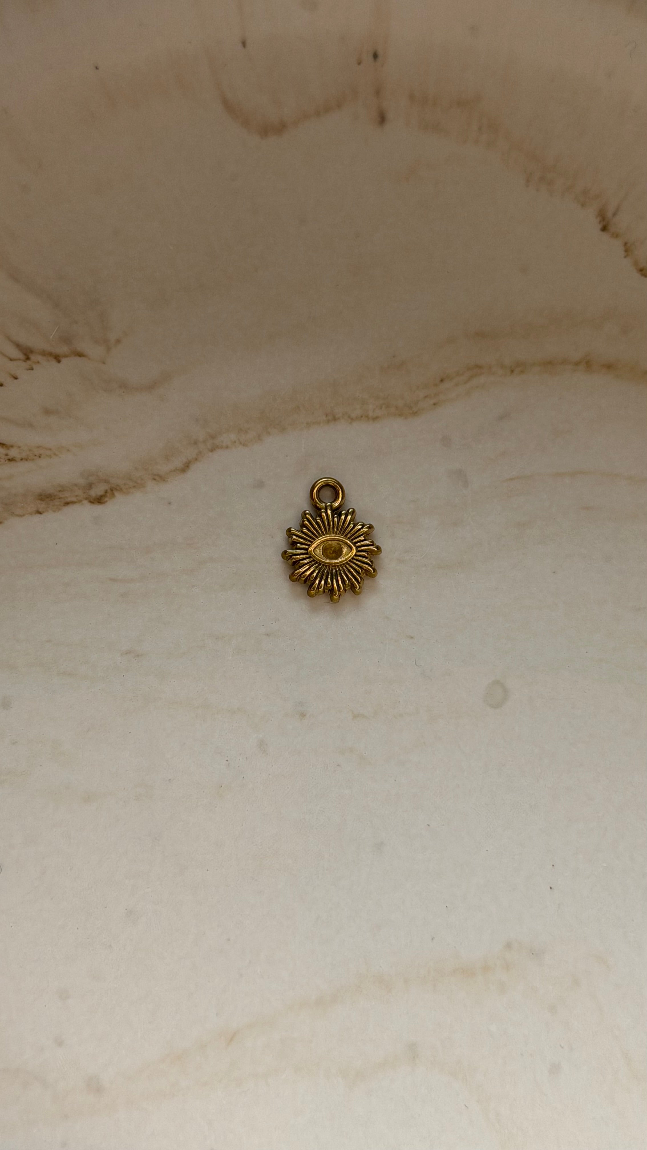 Sunburst Eye Charm - 24kt Gold Plated