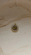 CZ Interlocking Heart Charm - 24kt Gold Plated