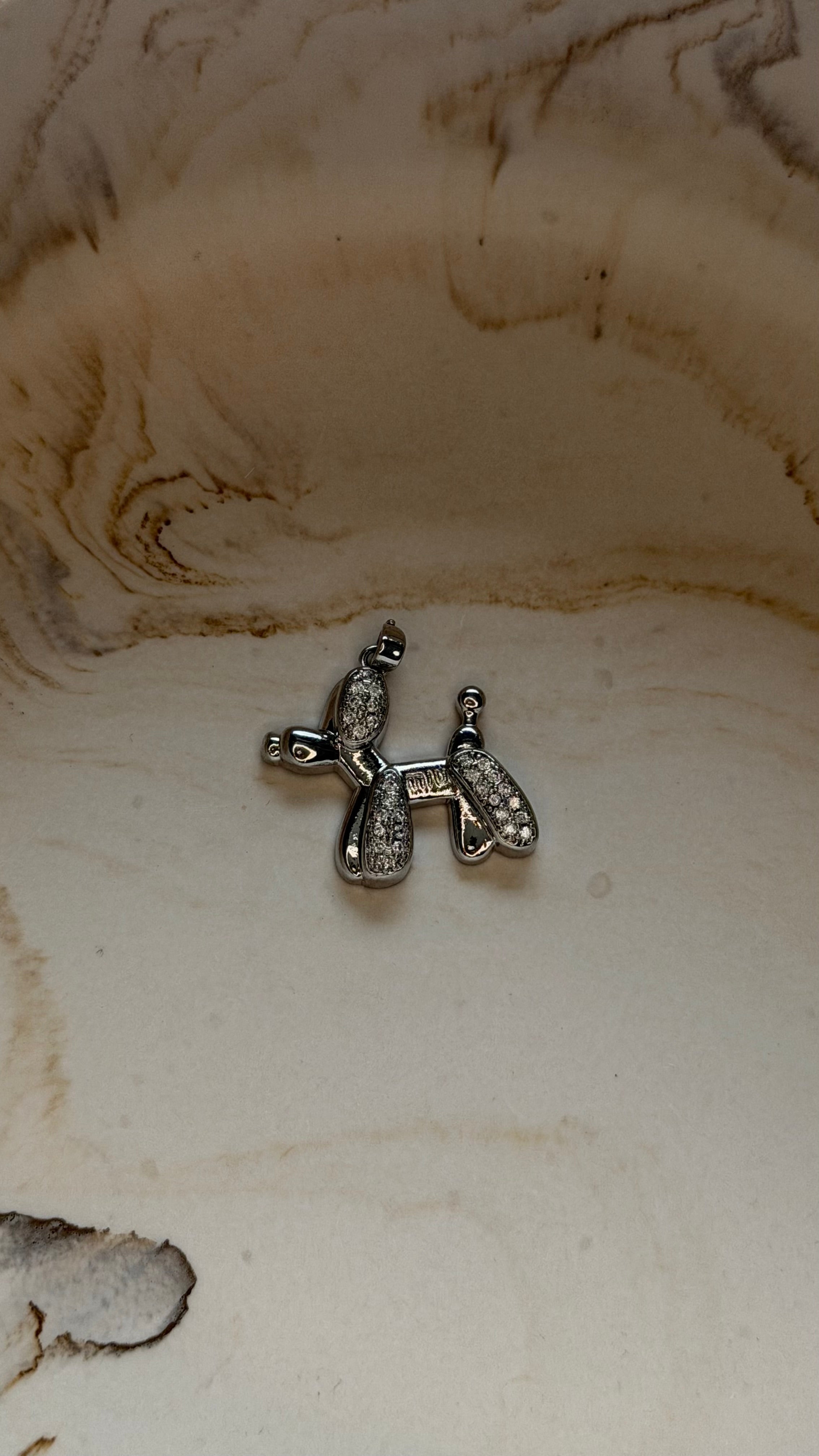 Sparkling Poodle Dog Charm