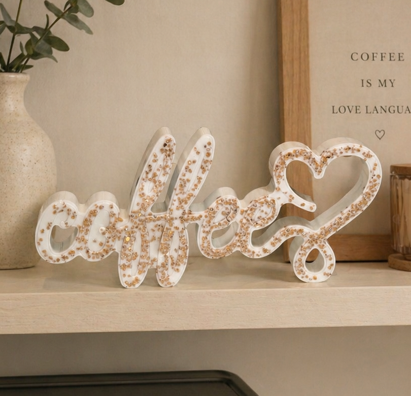 Resin coffee sign