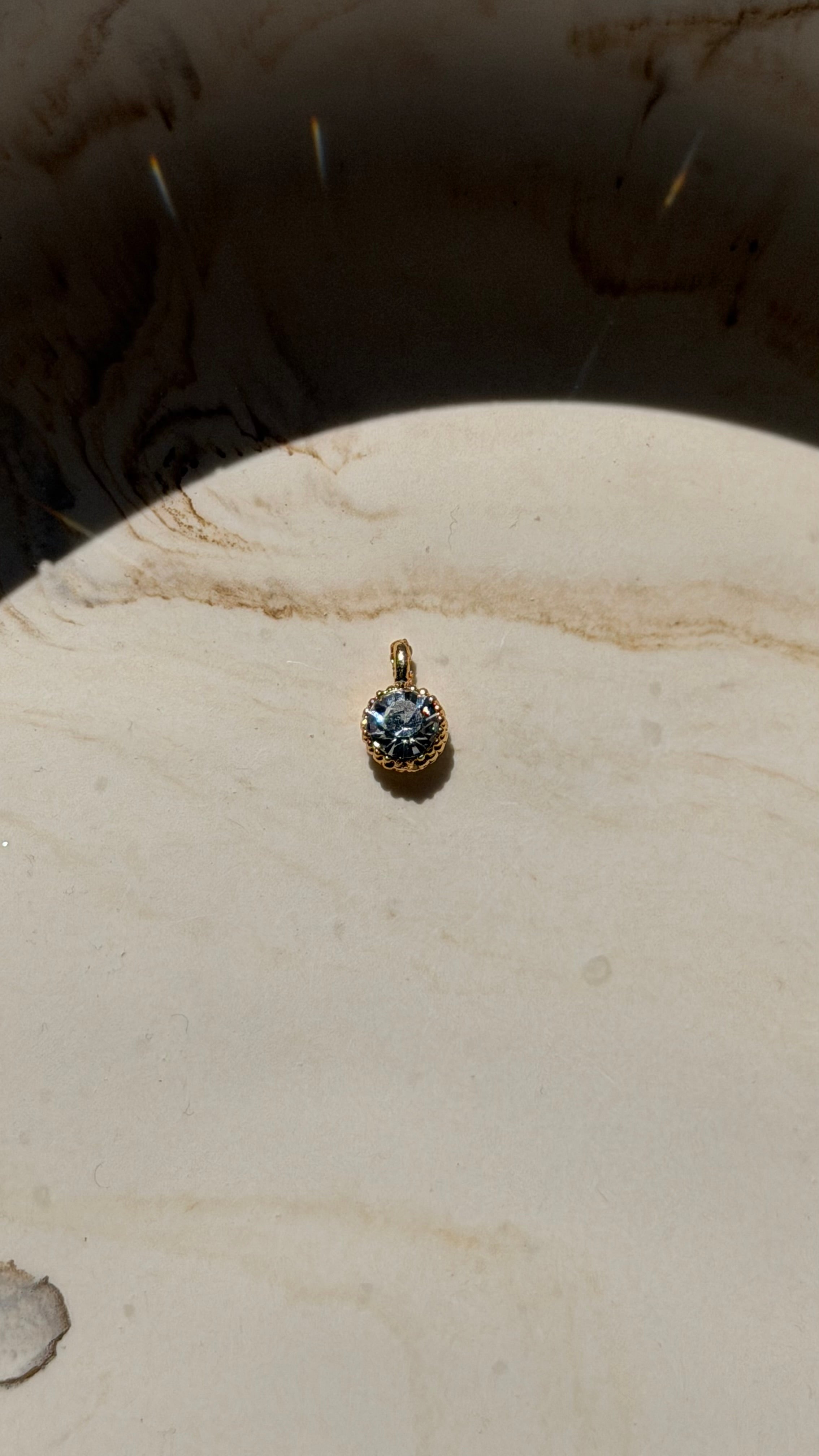 Cubic Zirconia CZ, Gold Plated Charm