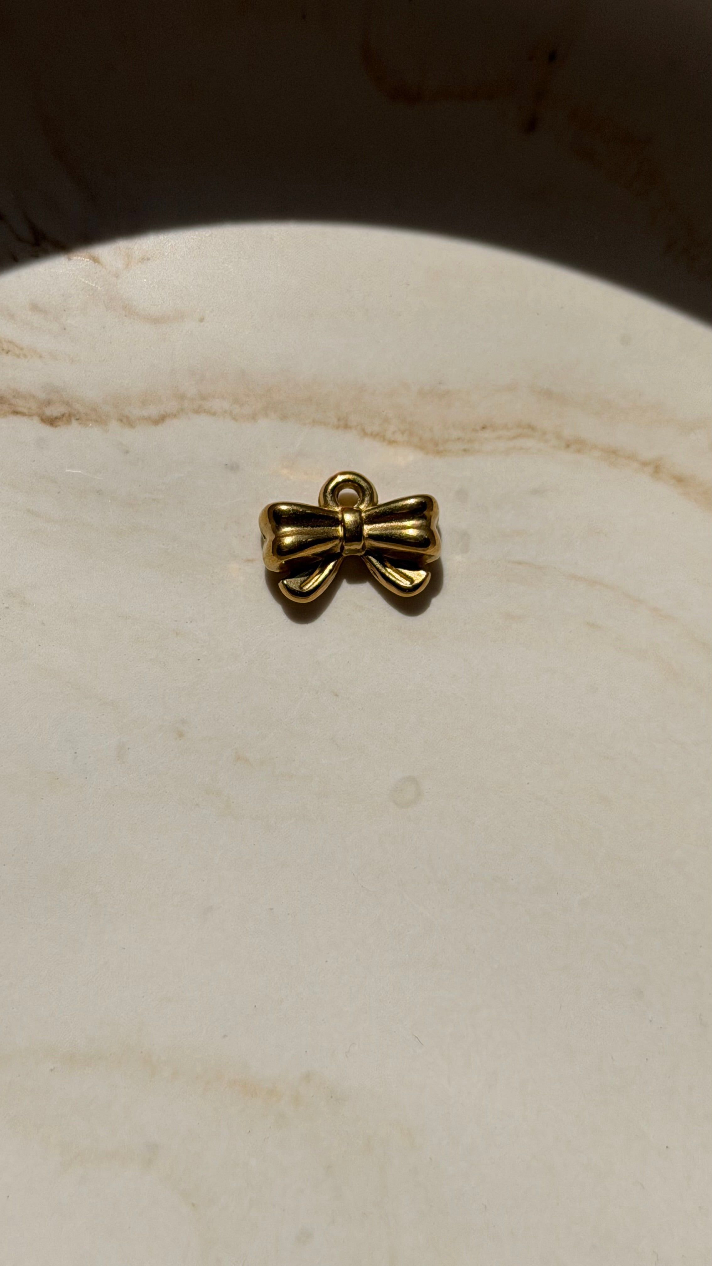 Bow charm - 24kt Gold Plated