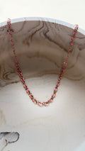 Pink Enamel Marquise Link Chain - 24kt gold plated