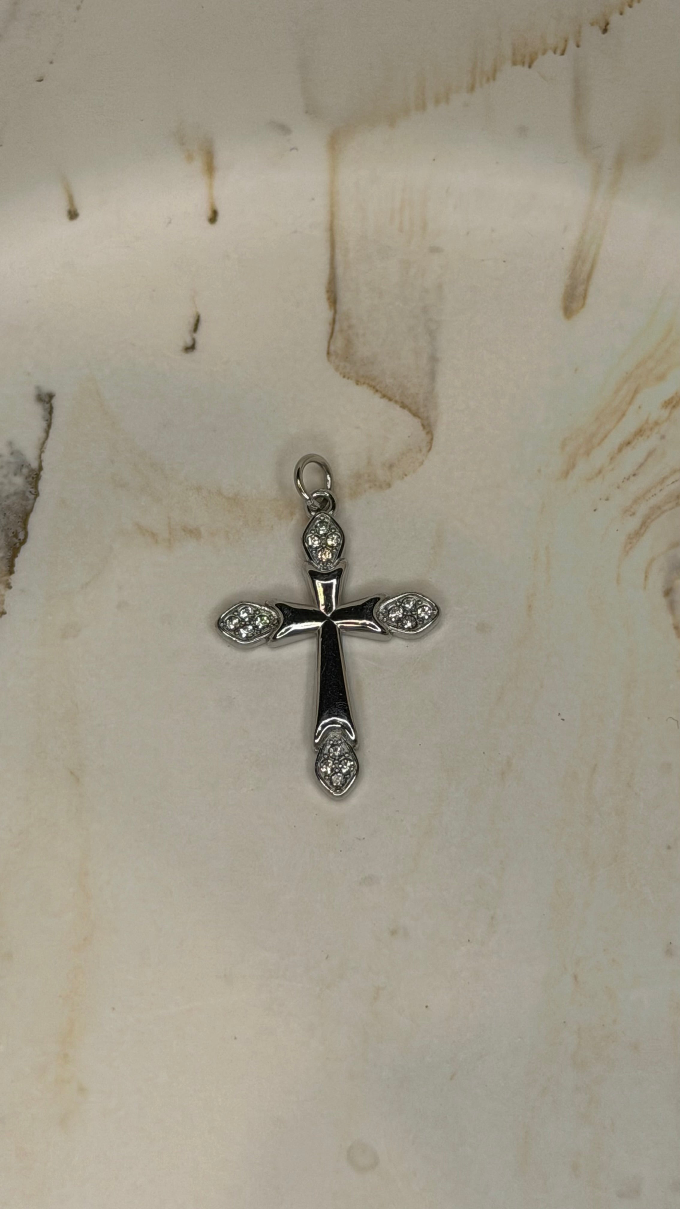 Silver cross charm