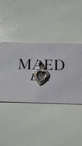 Silver Heart pendant with cz necklace
