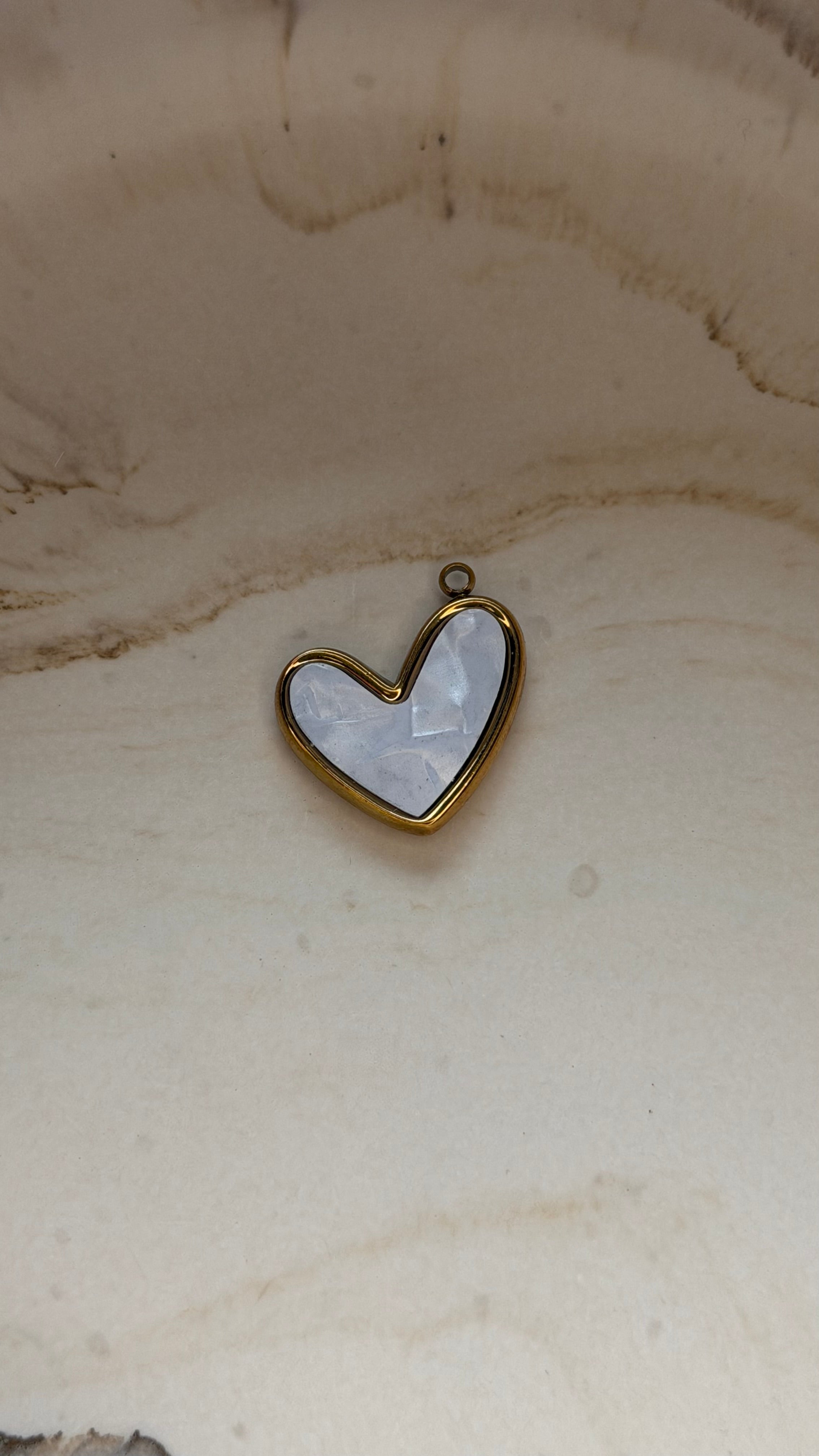 Pearl Heart Charm
