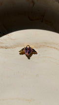Pink Angel Heart 24Kt Gold Plated Swarovski Heart Charm