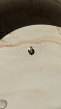 Heart with Cubic Zirconia Charm - 24kt gold plated