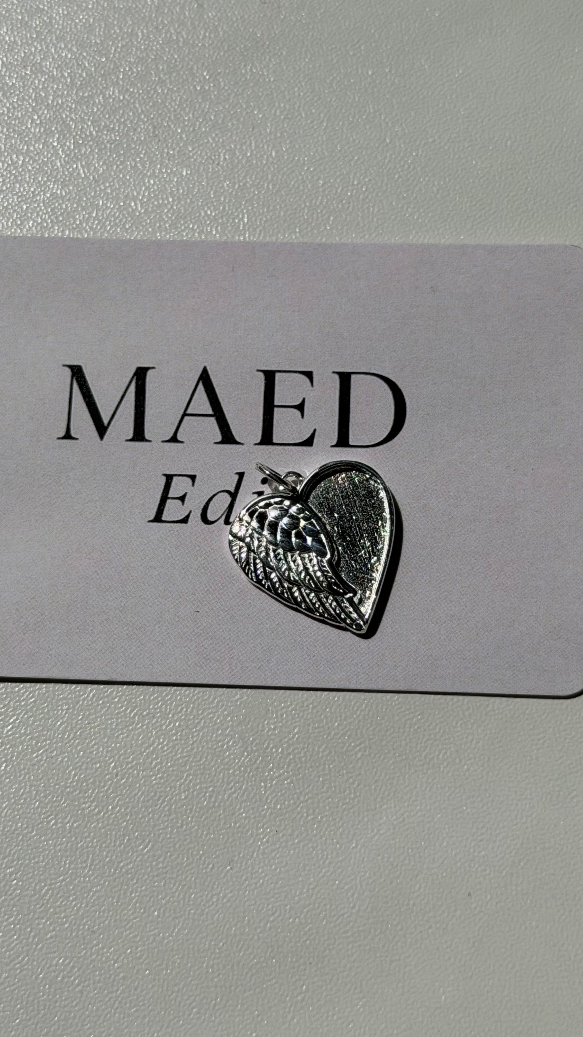 Winged Angel Heart pendant necklace
