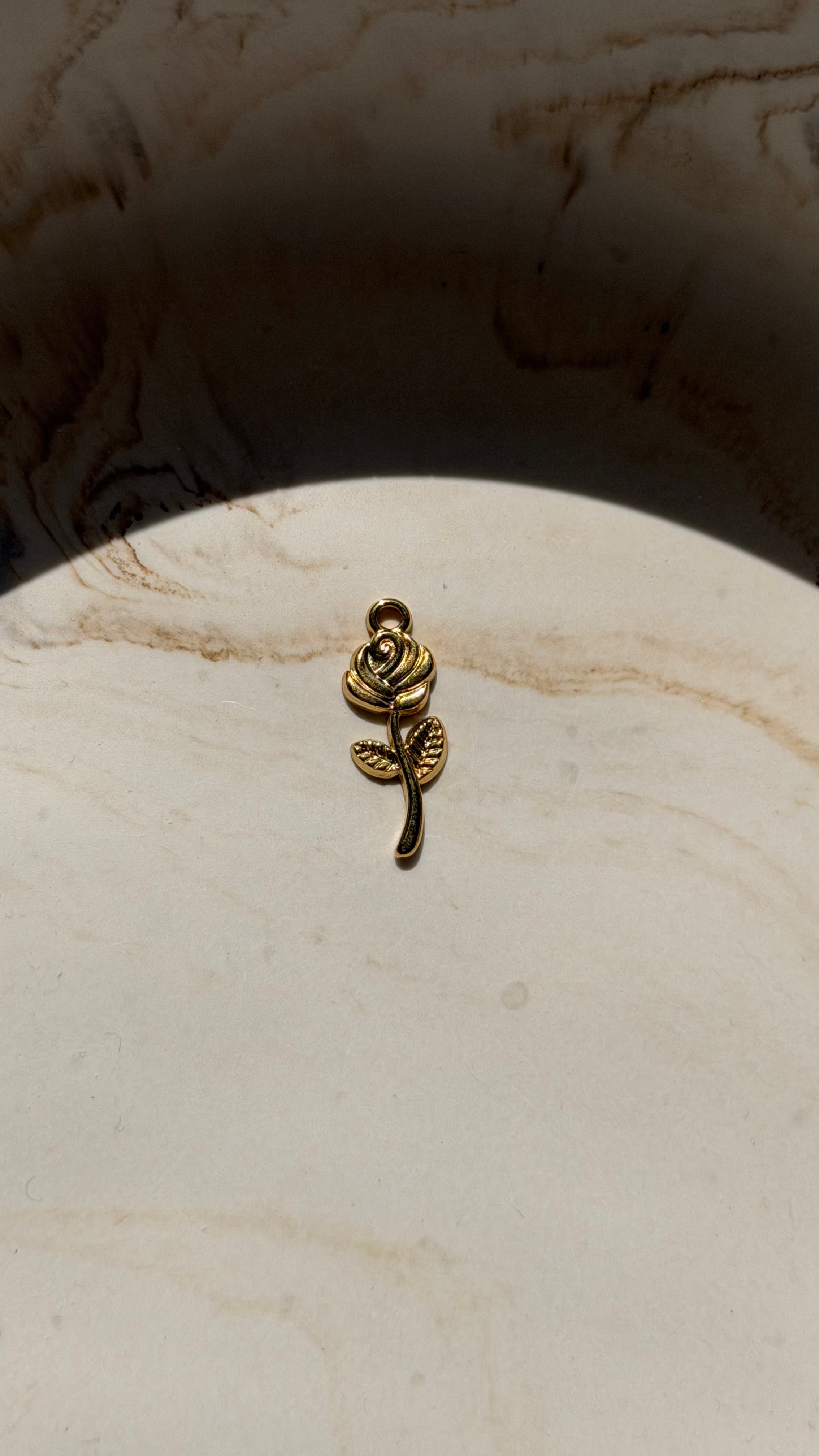 Rose charm - 24kt gold plated