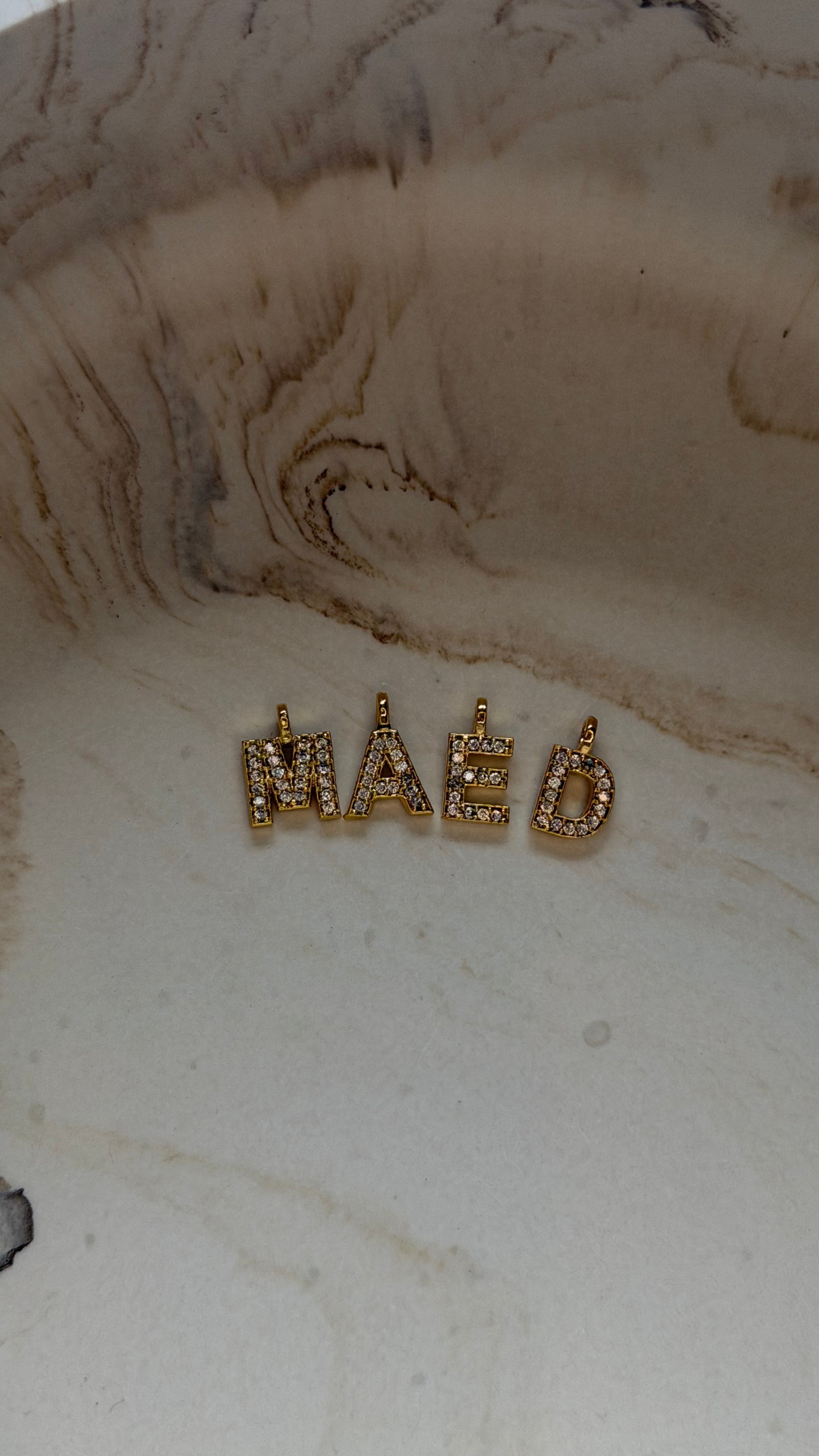 Initials CZ - 24kt Gold Plated