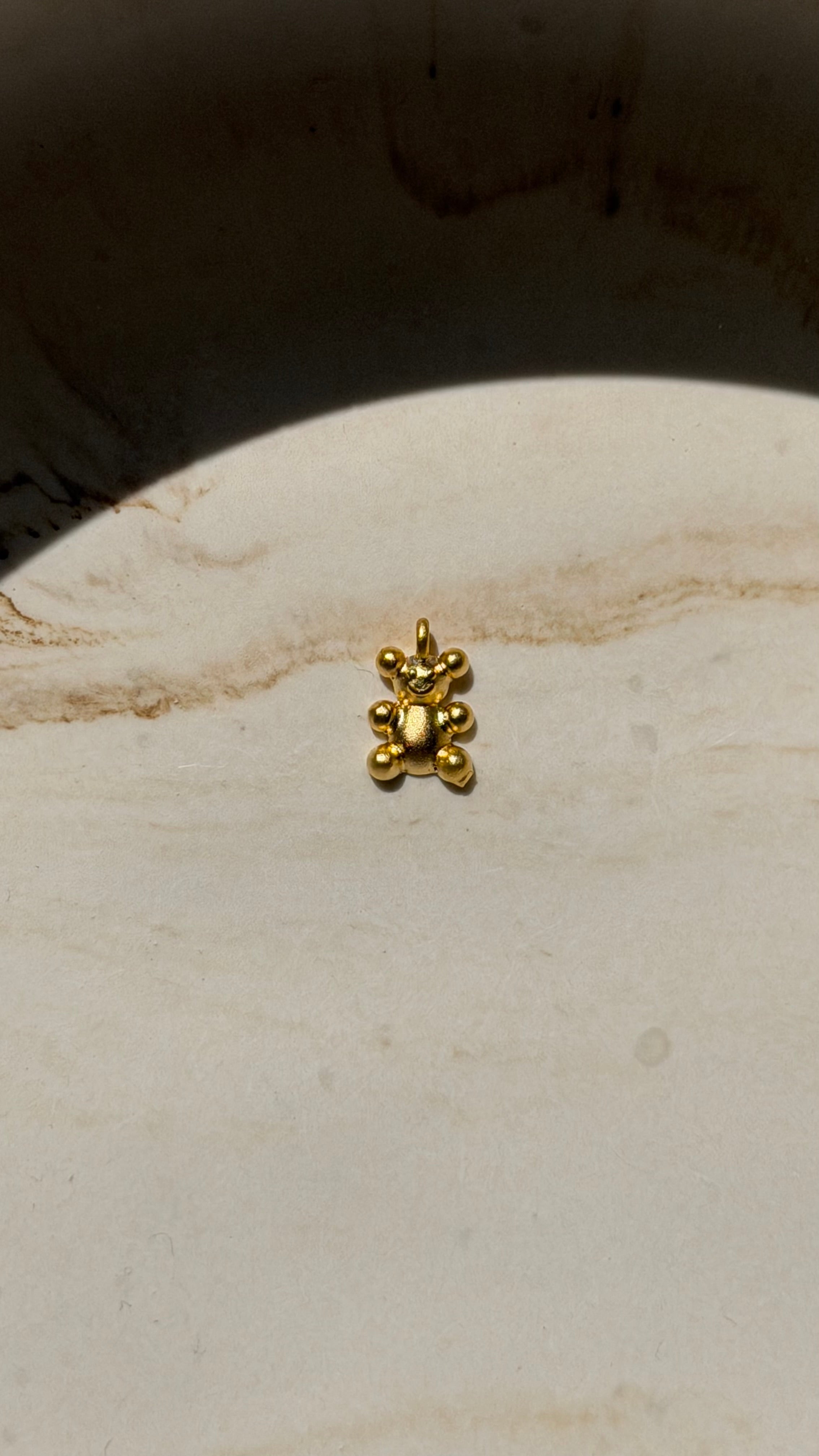 Teddy Bear Charm - 24kt Gold Plated