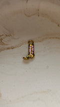 Pink Enamel Cowboy Charm - 24kt Gold Plated