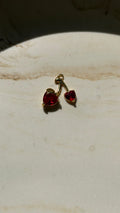 CZ Cherry Charm - 24kt gold plated