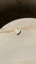 White Enamelled Heart Charm 24kt gold plated