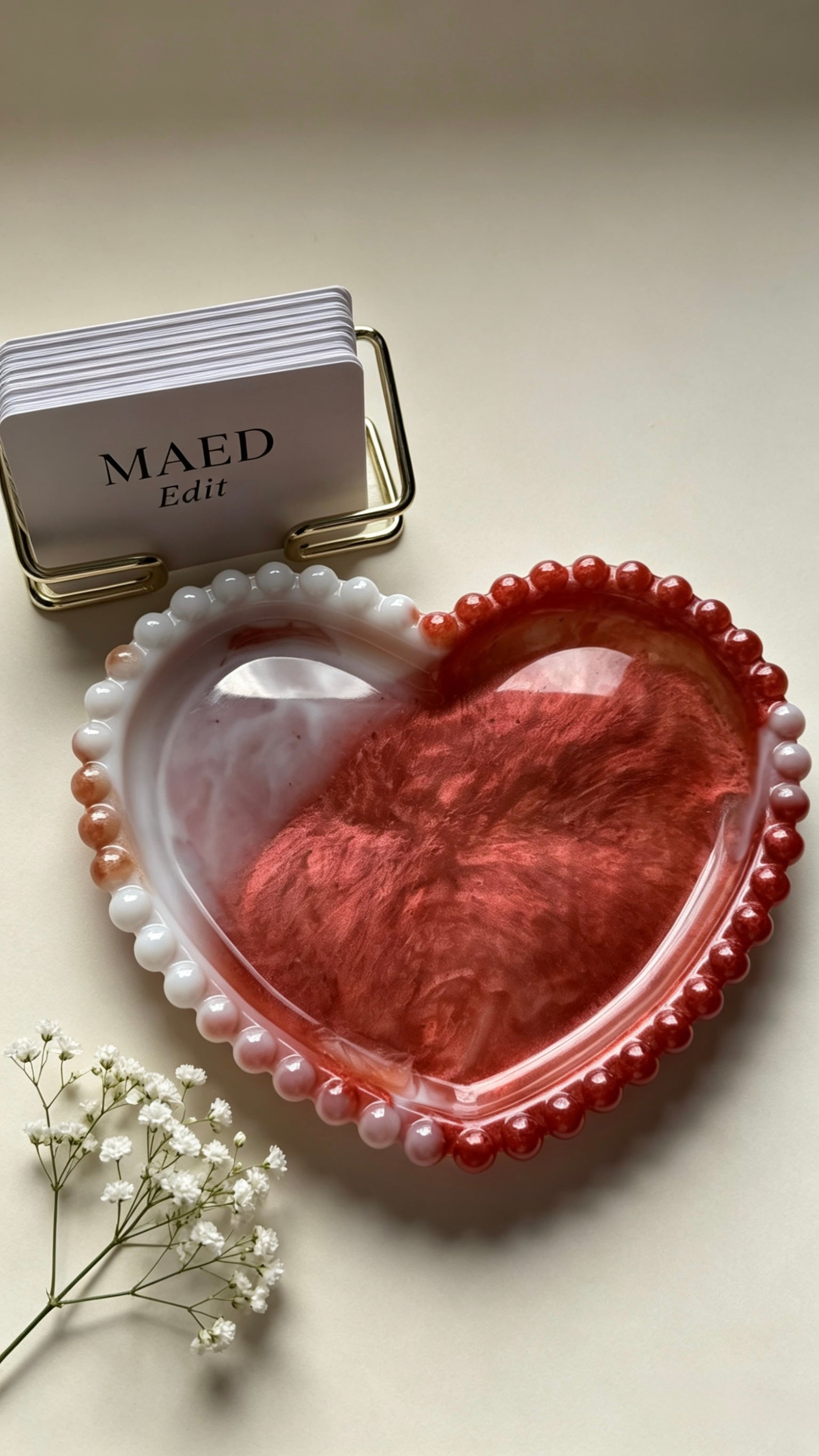 Beaded Heart tray