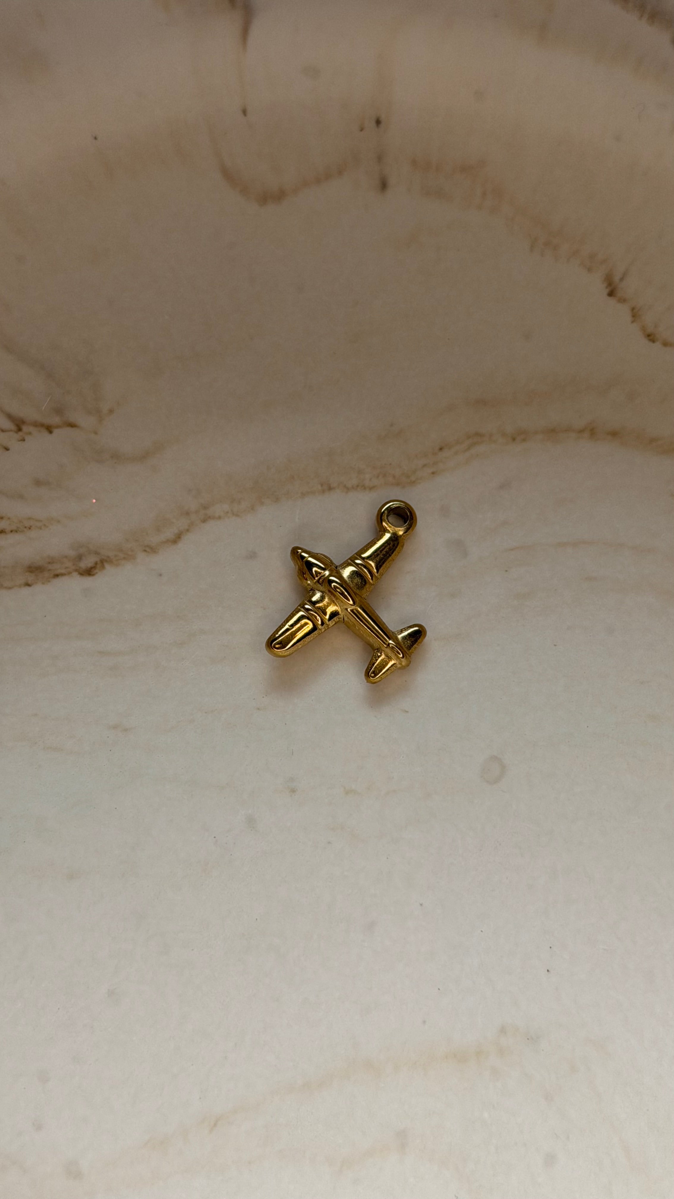 Aeroplane Charm - PVD Gold Plated