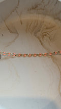 Peach Enamel Marquise Link Chain - 24kt gold plated